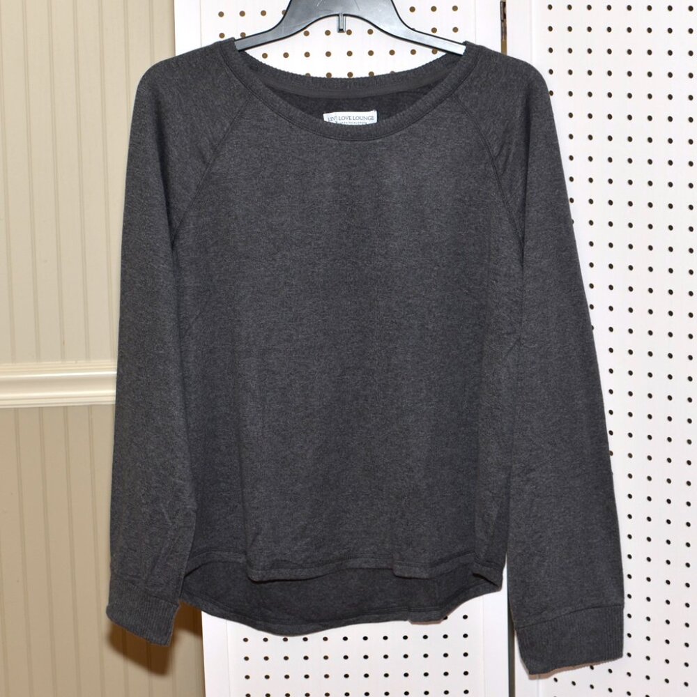 Plus Size XXL Live Love Lounge by Karen Neuburger Charcoal Sweatshirt NWT